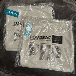 NEW LOVESAC Set Of 2 Pearl Micro Bouclé Throw Pillow Covers 18”x18” Teal Zippers
